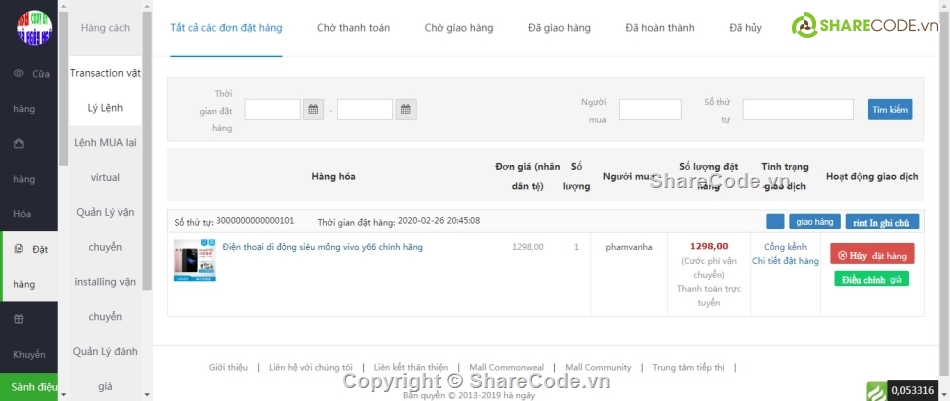 Code Thương Mại,Bán hàng giống lazada,quản lý